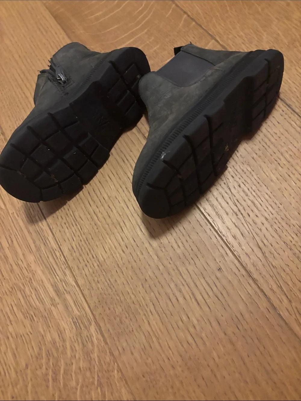 Zara Kids Gray Chelsea-Style Side-Zip Boots